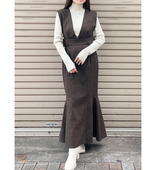 MURUA「サイドベルトマーメイドジャンパースカート」|ワンピース|ブラウン