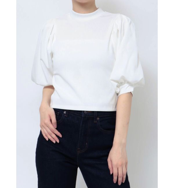 MURUA「テレコドッキングショートトップス」|Tシャツ・カットソー|ホワイト