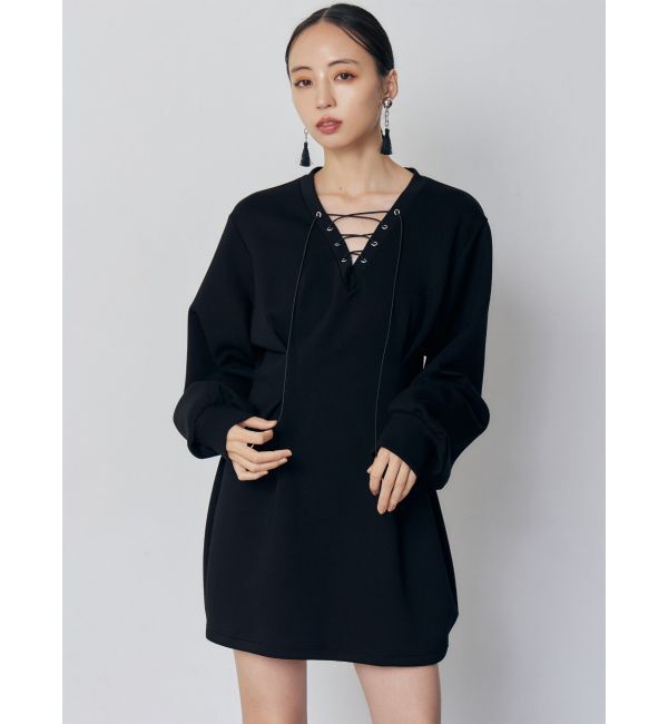 MURUA「デザインレースアップミニワンピース」|ワンピース|