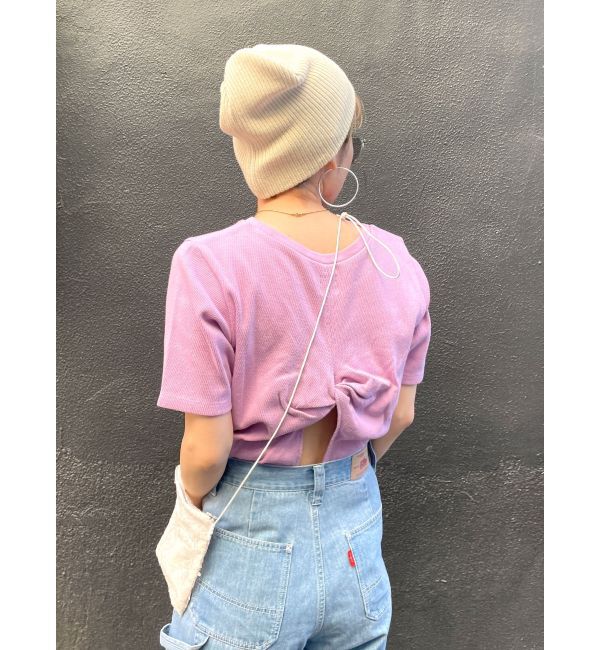 Ungrid「ハニカムバックデザインTee」|Tシャツ・カットソー|