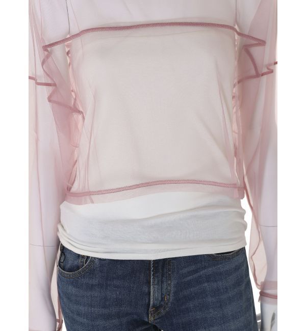 Ungrid「チュールショートロングスリーブTee」|Tシャツ・カットソー|