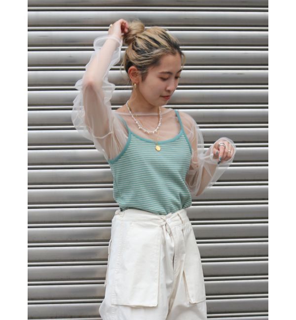 Ungrid「チュールショートロングスリーブTee」|Tシャツ・カットソー|