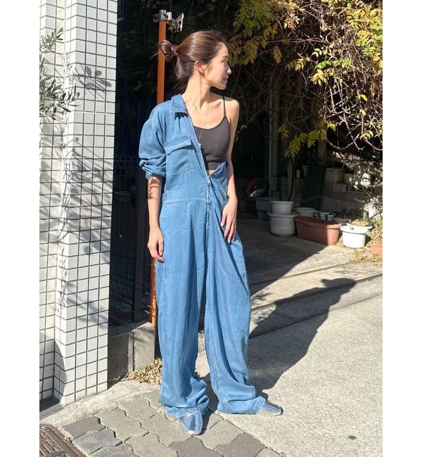 Ungrid「テンセル混デニムオールインワン」|オールインワン|