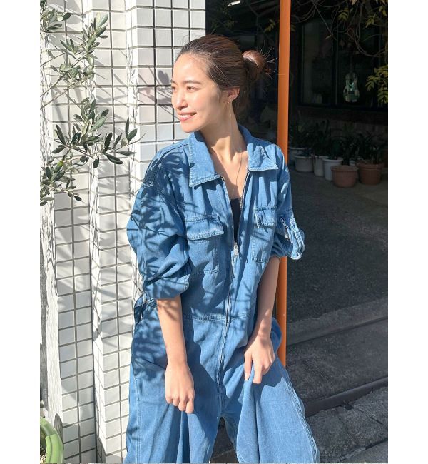 Ungrid「テンセル混デニムオールインワン」|オールインワン|