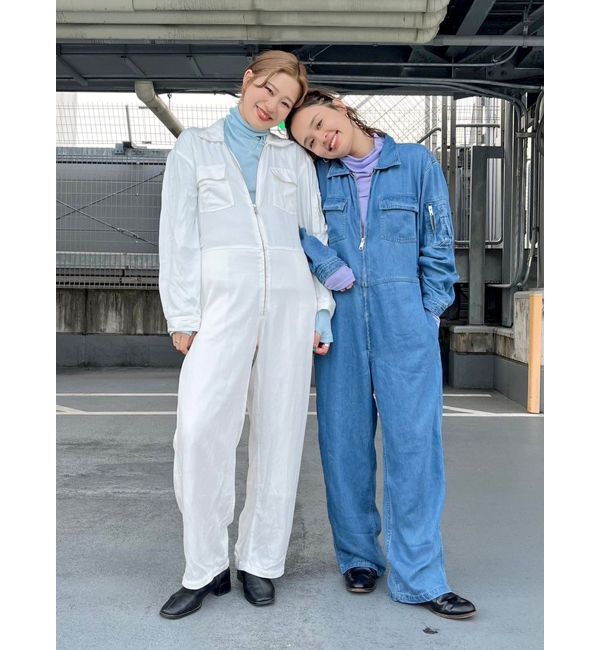 Ungrid「テンセル混デニムオールインワン」|オールインワン|