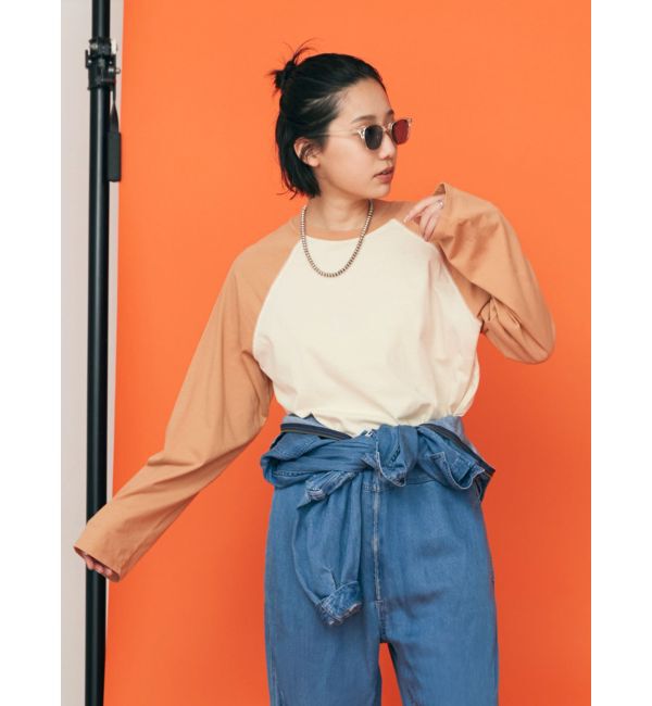 Ungrid「【WEB限定】ラグランロングスリーブTee」|Tシャツ・カットソー|オレンジ