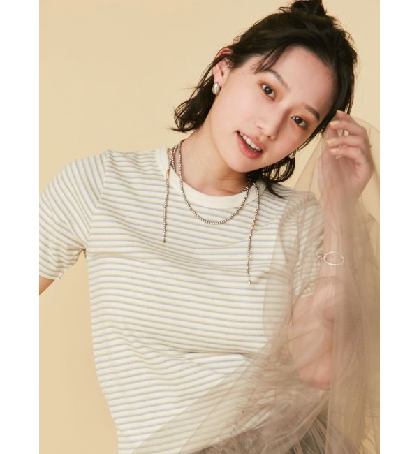 Ungrid「【WEB限定】コンパクトボーダーTee」|Tシャツ・カットソー|