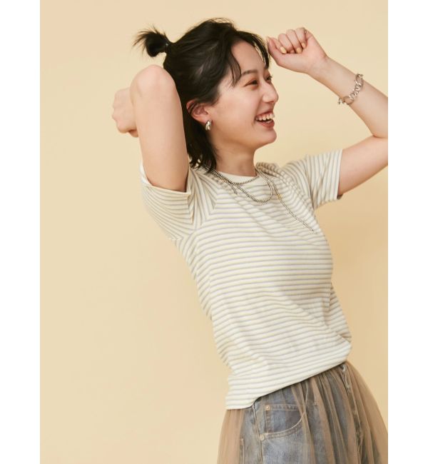 Ungrid「【WEB限定】コンパクトボーダーTee」|Tシャツ・カットソー|