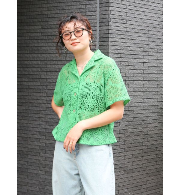 Ungrid「レース開襟シャツ」|シャツ・ブラウス|
