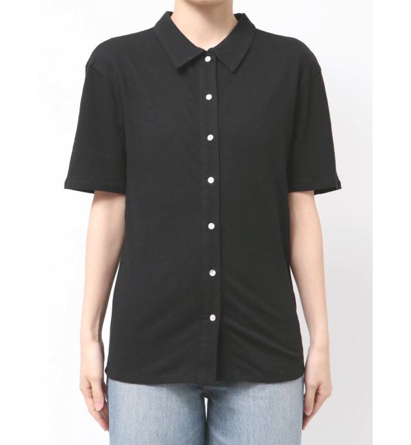 Ungrid「リネン混ハーフスリーブポロカーデ」|カーディガン|