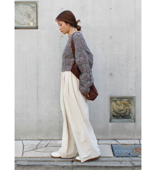 Ungrid「透かし編みデザインショートニット」|ニット・セーター|