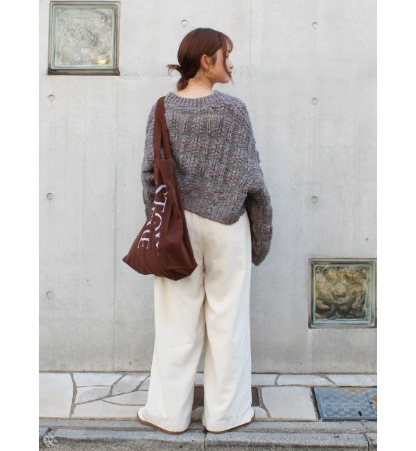 Ungrid「透かし編みデザインショートニット」|ニット・セーター|