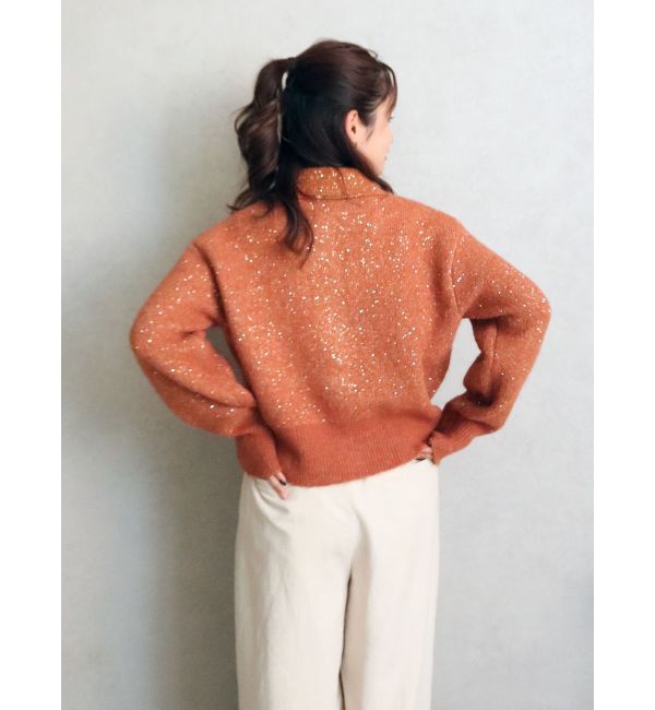 Ungrid「スパンコールポロニットカーディガン」|カーディガン|