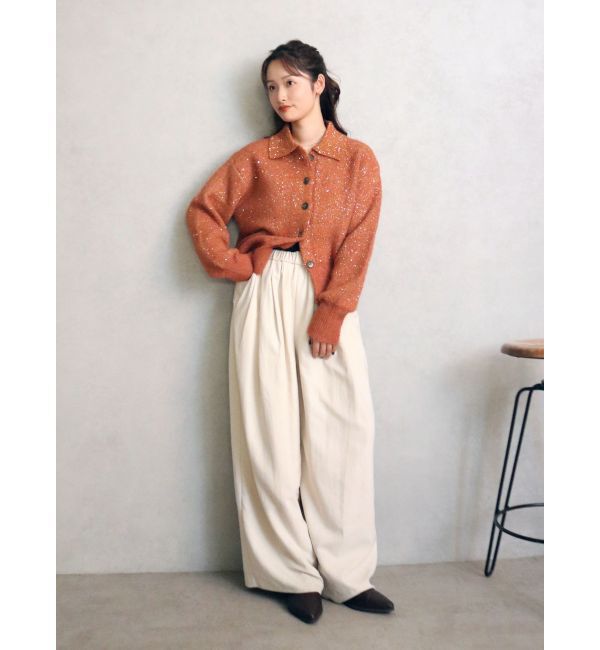 Ungrid「スパンコールポロニットカーディガン」|カーディガン|