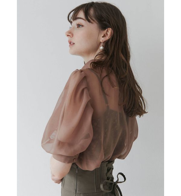LAGUNAMOON「ハーフスリーブレースキャミシアーブラウス」|シャツ・ブラウス|