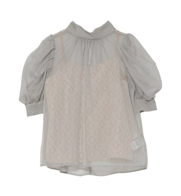 LAGUNAMOON「ハーフスリーブレースキャミシアーブラウス」|シャツ・ブラウス|