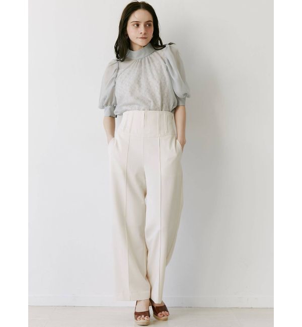 LAGUNAMOON「ハーフスリーブレースキャミシアーブラウス」|シャツ・ブラウス|