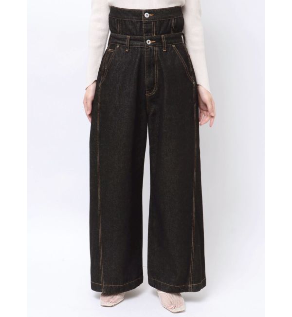 LAGUNAMOON「ハイウエストデニムバギーパンツ」|デニム|