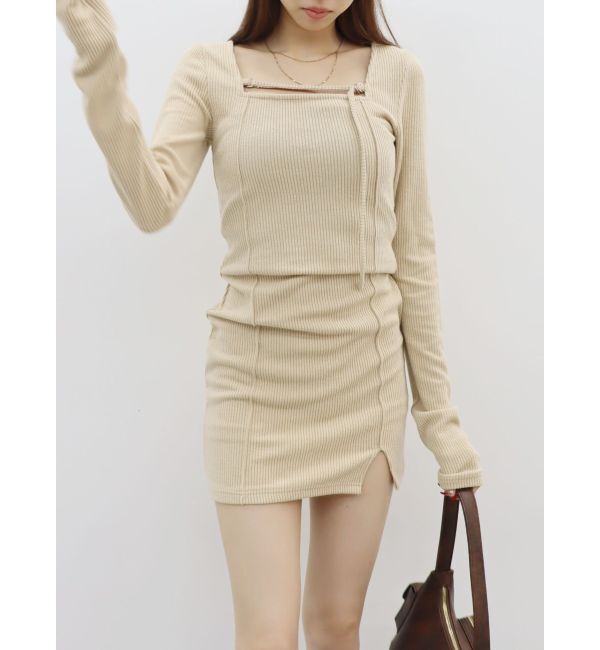 EVRIS「カットタイトミニワンピース」|ワンピース|