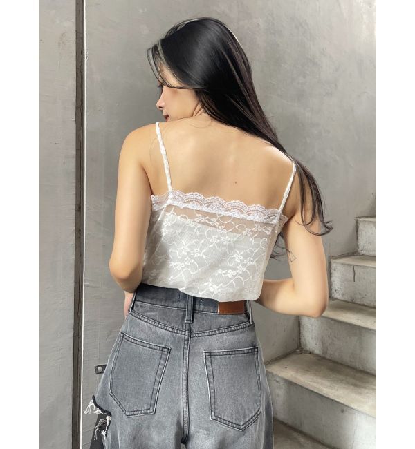 EVRIS「リボンキャミレースチュニック」|キャミソール|