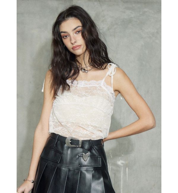 EVRIS「リボンキャミレースチュニック」|キャミソール|