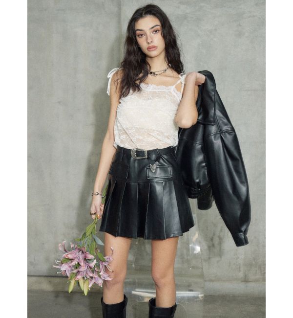 EVRIS「リボンキャミレースチュニック」|キャミソール|