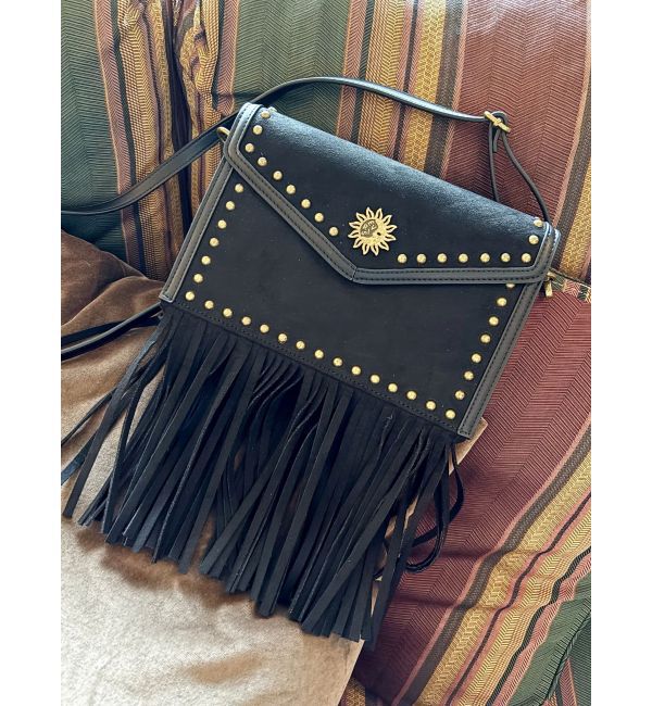 EVRIS「フェイクスェードスタッズデザインショルダーBAG」|ショルダー・メッセンジャー|ブラック