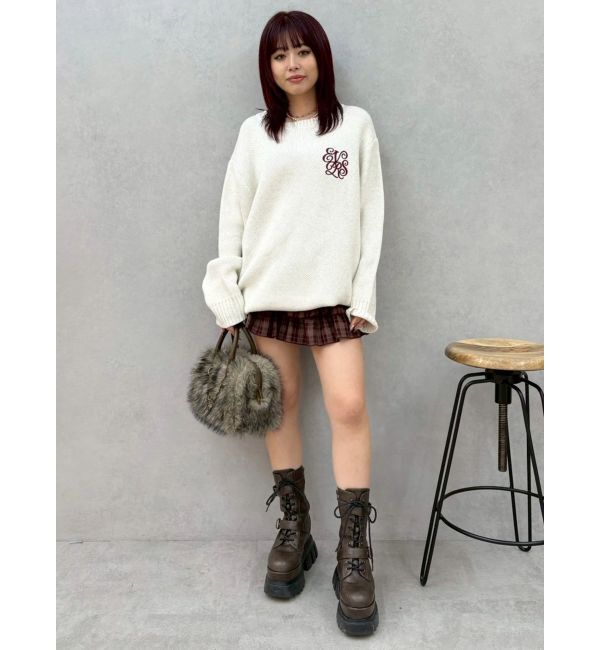 EVRIS「ワンポイントバックオープンニットトップス」|ニット・セーター|