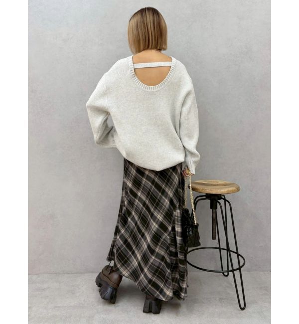 EVRIS「ワンポイントバックオープンニットトップス」|ニット・セーター|