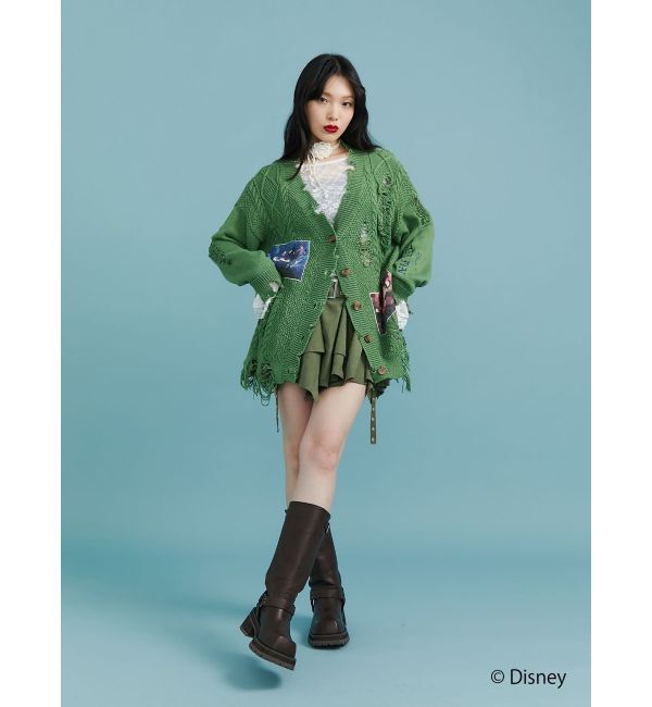 jouetie「【ディズニーコレクション】ダメージルーズニットカーデ」|カーディガン|
