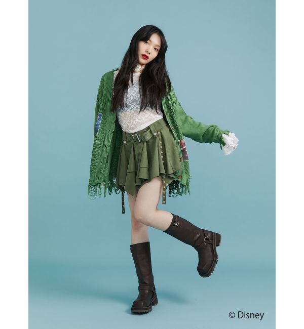 jouetie「【ディズニーコレクション】ダメージルーズニットカーデ」|カーディガン|