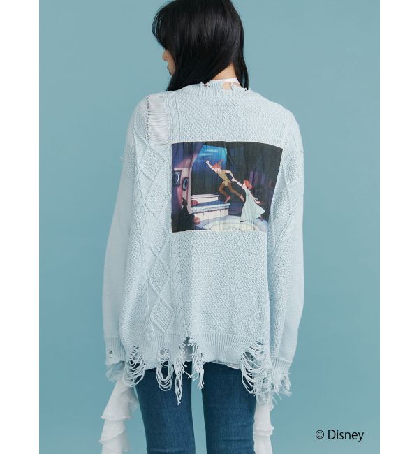 jouetie「【ディズニーコレクション】ダメージルーズニットカーデ」|カーディガン|