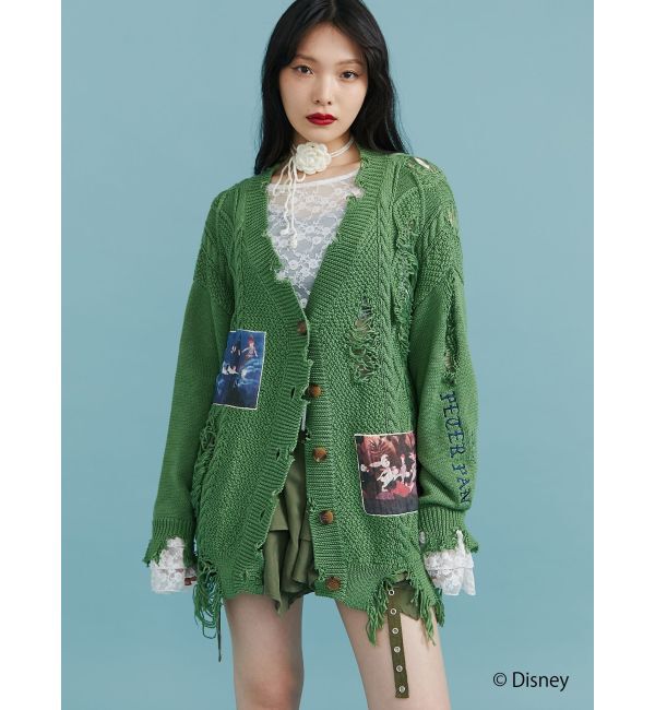 jouetie「【ディズニーコレクション】ダメージルーズニットカーデ」|カーディガン|