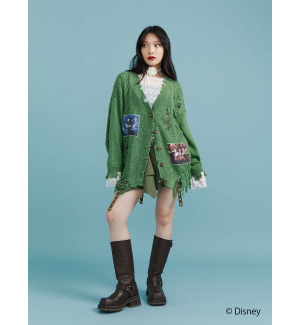 jouetie「【ディズニーコレクション】ダメージルーズニットカーデ」|カーディガン|