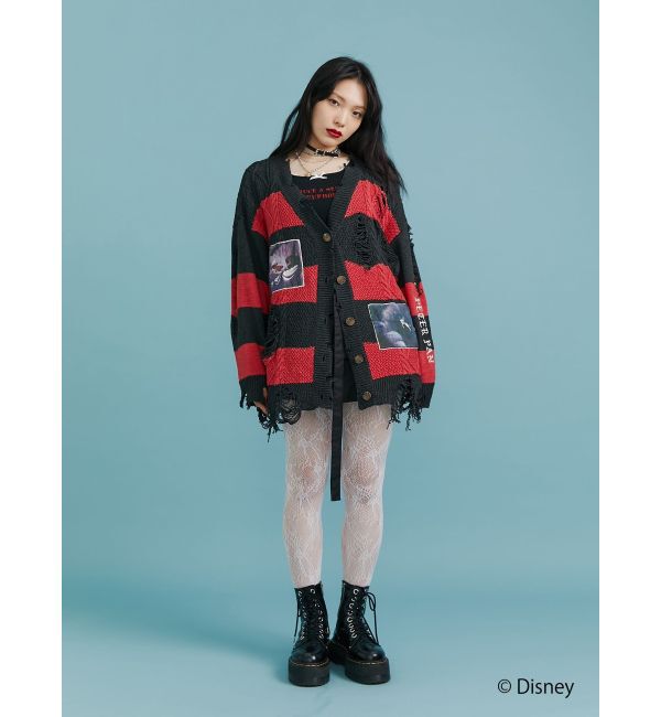 jouetie「【ディズニーコレクション】ダメージルーズニットカーデ」|カーディガン|