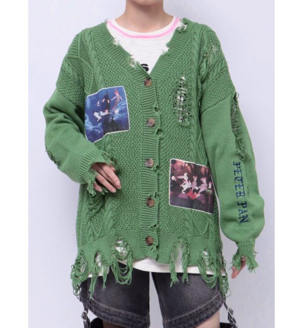 jouetie「【ディズニーコレクション】ダメージルーズニットカーデ」|カーディガン|