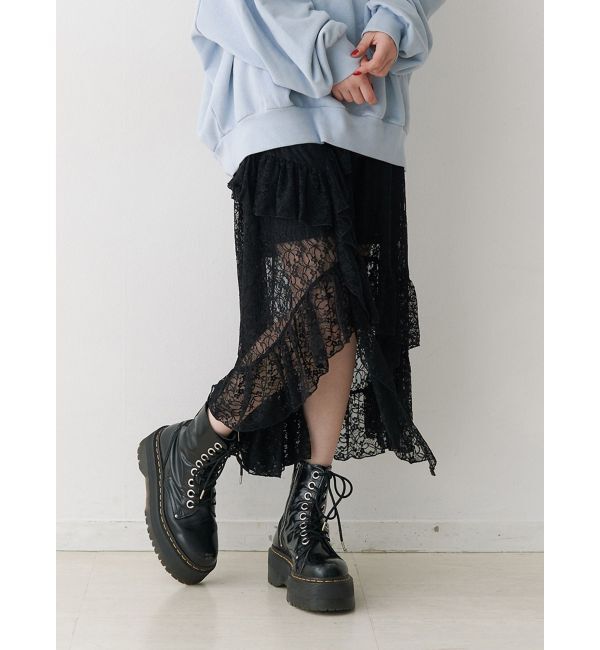 jouetie「イレギュラーフリルレーススカート」|スカート|ブラック