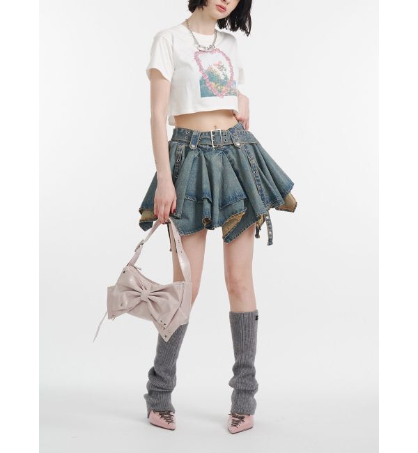 jouetie「アシメヘムデニムミニスカート【セットアップ対応】」|スカート|