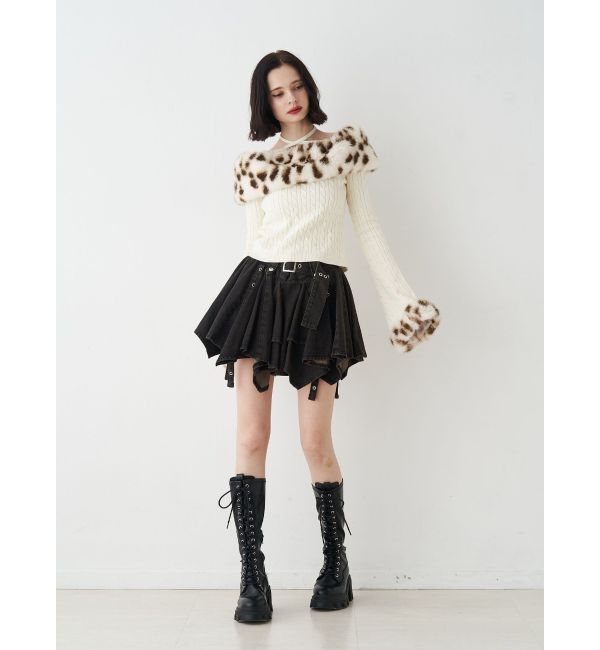 jouetie「アシメヘムデニムミニスカート【セットアップ対応】」|スカート|