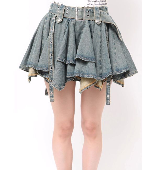 jouetie「アシメヘムデニムミニスカート【セットアップ対応】」|スカート|