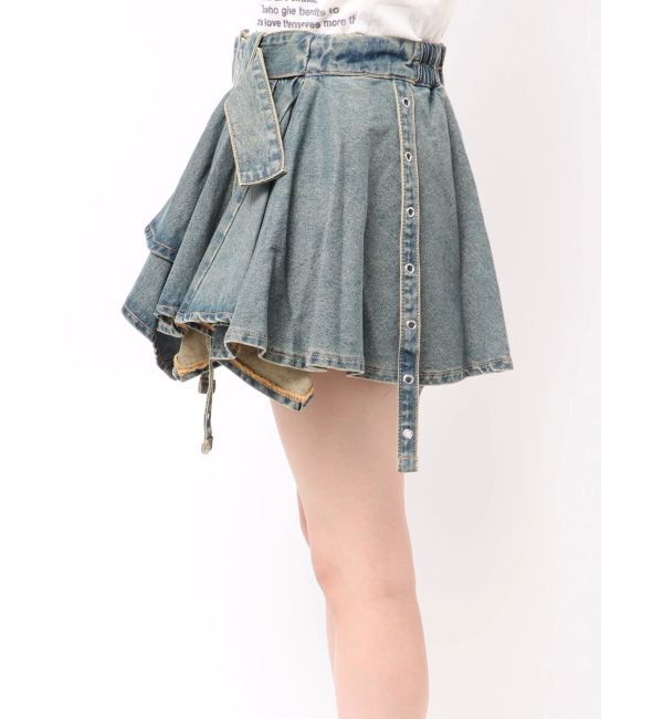 jouetie「アシメヘムデニムミニスカート【セットアップ対応】」|スカート|