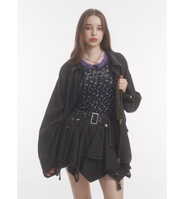 jouetie「アシメヘムデニムミニスカート【セットアップ対応】」|スカート|