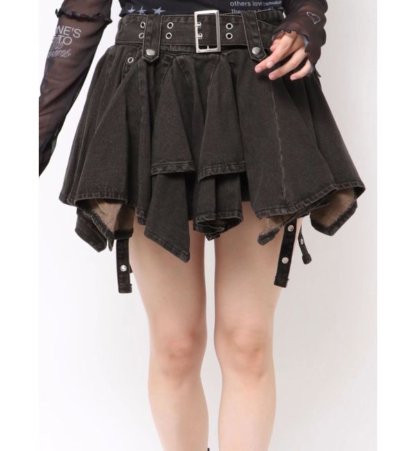 jouetie「アシメヘムデニムミニスカート【セットアップ対応】」|スカート|