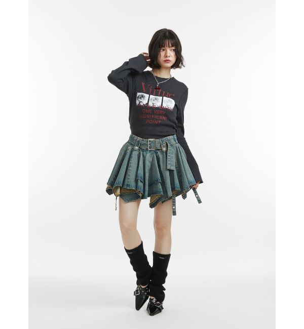 jouetie「アシメヘムデニムミニスカート【セットアップ対応】」|スカート|