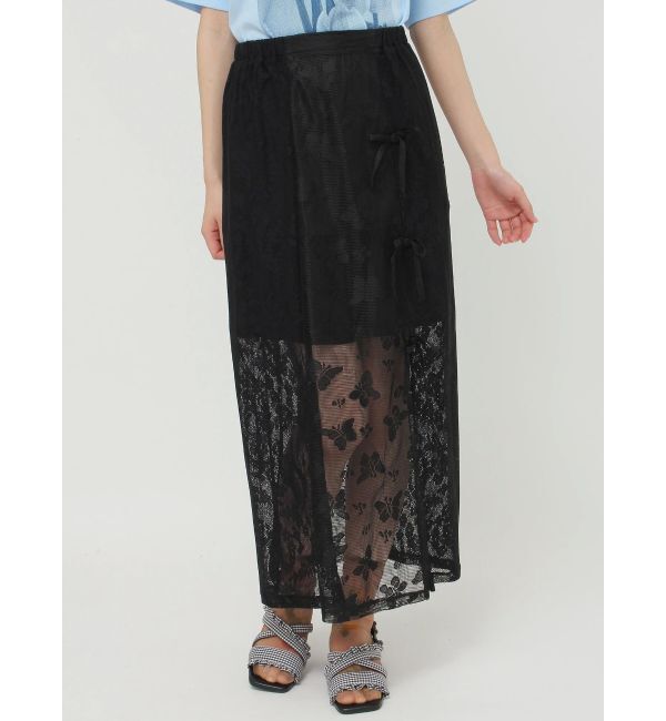 merry jenny「Butterflyレースレイヤードスカート」|スカート|ブラック