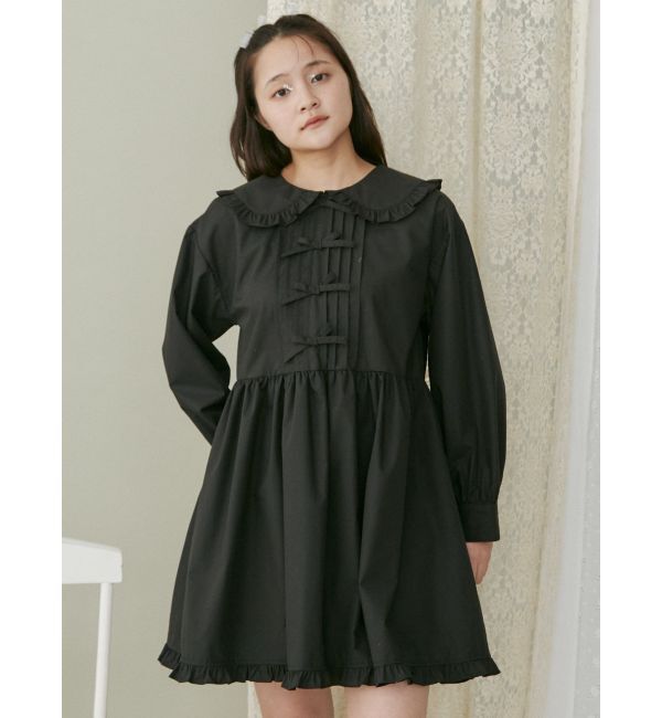 merry jenny「ピンタックリボンミニワンピース」|ワンピース|