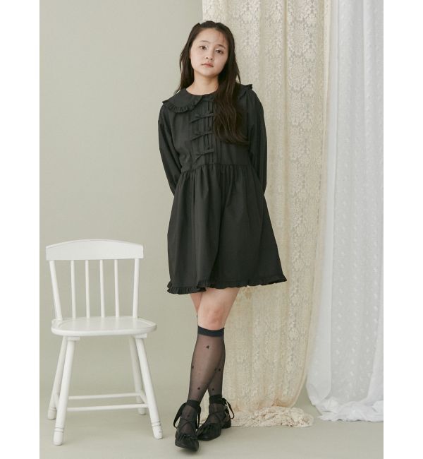 merry jenny「ピンタックリボンミニワンピース」|ワンピース|