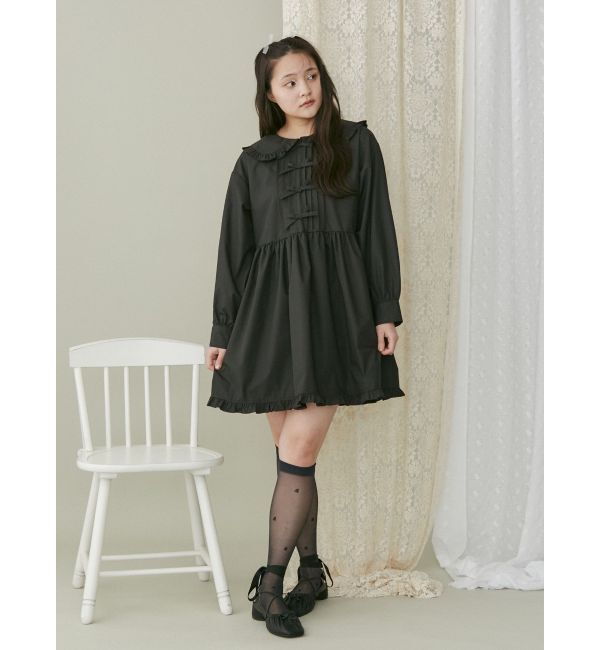 merry jenny「ピンタックリボンミニワンピース」|ワンピース|