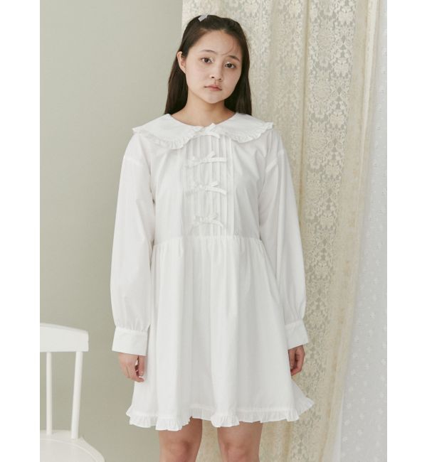 merry jenny「ピンタックリボンミニワンピース」|ワンピース|