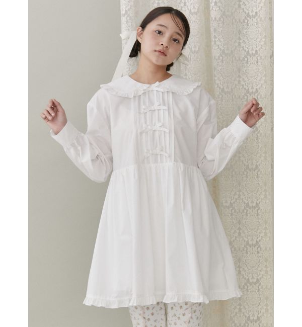 merry jenny「ピンタックリボンミニワンピース」|ワンピース|